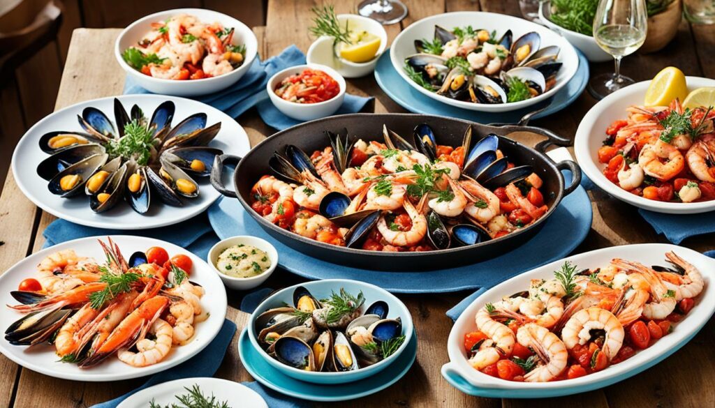 Mediterranean seafood dishes
