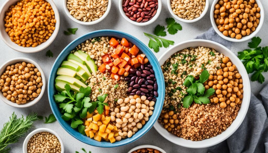 Whole grains and plant-based proteins